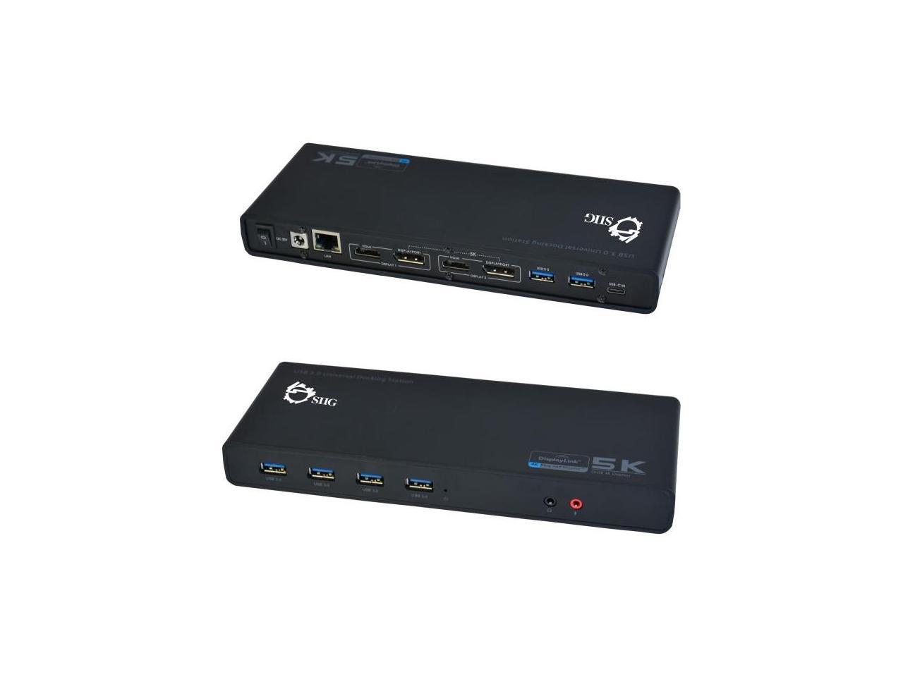 SIIG JU-DK0411-S1 Video Dock With Usb 3.0 4K Displayport Hdmi Usb-C