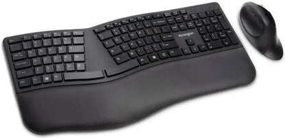 Kensington - Pro Fit Ergo Wireless Keyboard and Mouse, Wireless Keyboard and Mouse - Black - Model K75406US