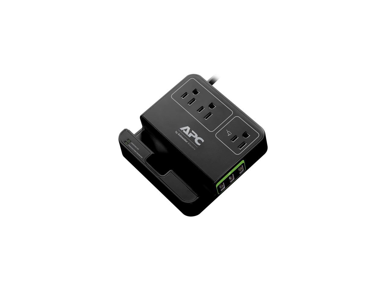 3OUTLET/3USB SURGE BLK