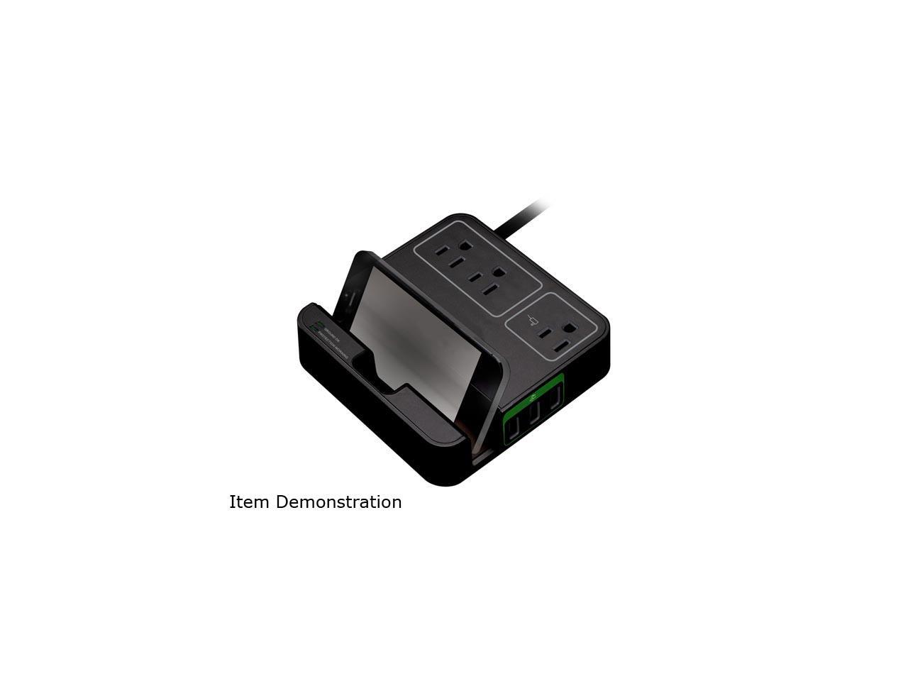 3OUTLET/3USB SURGE BLK