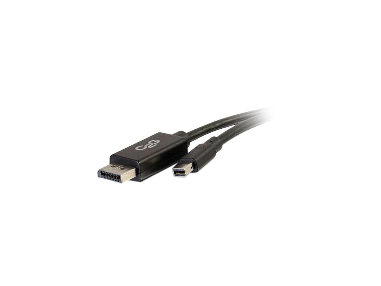 C2G 54302 Mini DisplayPort to DisplayPort Adapter Cable M/M, 4K UHD Compatible, Black (10 Feet, 3.04 Meters)