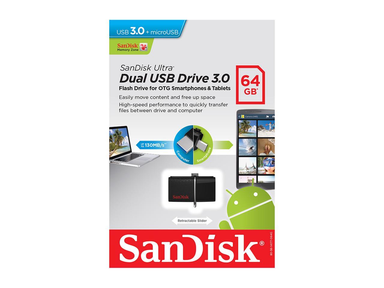 WDT - RETAIL FLASH USB SDDD2-064G-A46 64GB ULTRA SDDD2-064G-A46 DUAL