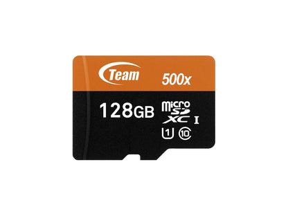 Team 128GB microSDXC UHS-I/U1 Class 10 Memory Card with Adapter, Speed Up to 80MB/s (TUSDX128GUHS03)