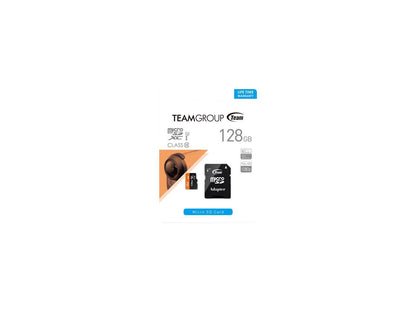 Team 128GB microSDXC UHS-I/U1 Class 10 Memory Card with Adapter, Speed Up to 80MB/s (TUSDX128GUHS03)
