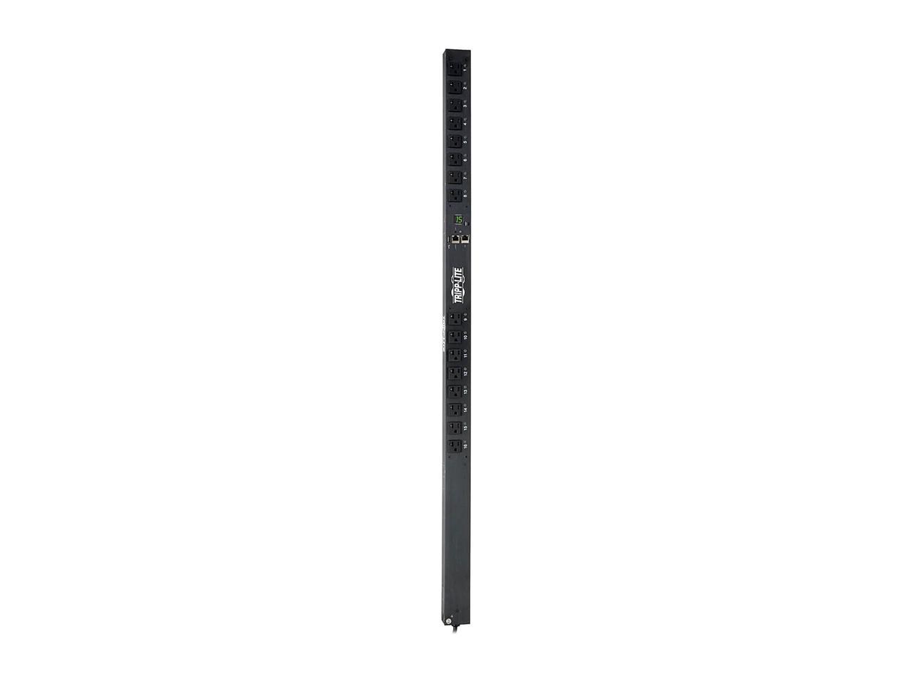 Tripp Lite 1.4 kWatts Single-Phase Switched PDU with LX Platform Interface, 120V Outlets (16 x 5-15R), 10.0 Feet Cord w/5-15P, 0U, TAA (PDUMV15NETLX)