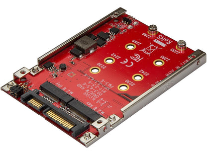 StarTech.com S322M225R M.2 to SATA Adapter - Dual Slot - for 2.5in Drive Bay - RAID - M.2 SSD - M.2 Adapter - M.2 SSD Adapter
