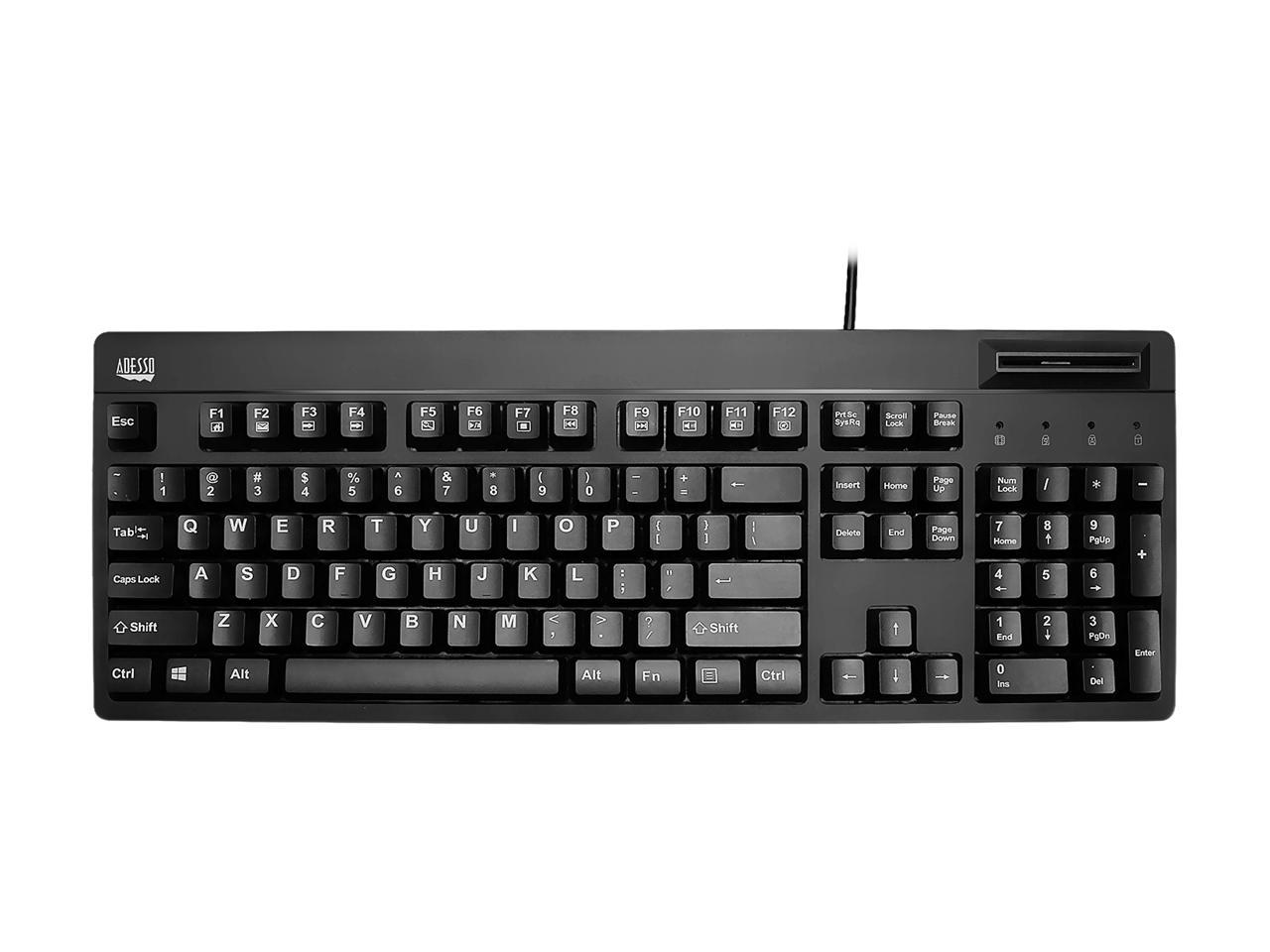 Adesso EasyTouch™ 630SB - Smart Card Reader Keyboard