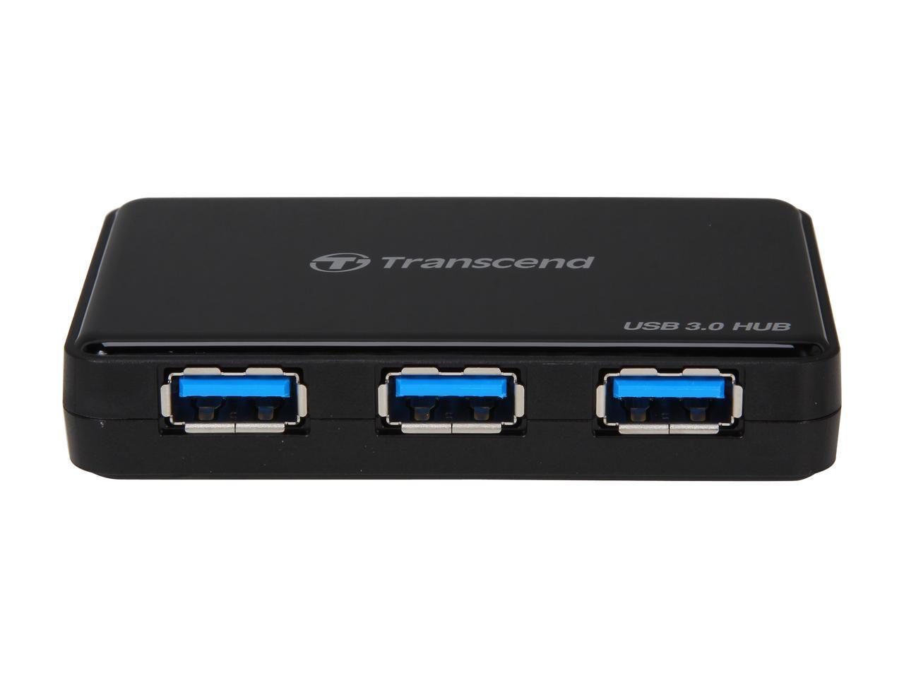 Transcend 4-port USB 3.0 Hub w/ Power Adapter model # TSHUB3K, Supports IOS Fast Charging