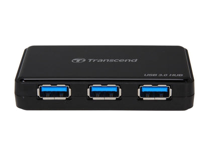 Transcend 4-port USB 3.0 Hub w/ Power Adapter model # TSHUB3K, Supports IOS Fast Charging
