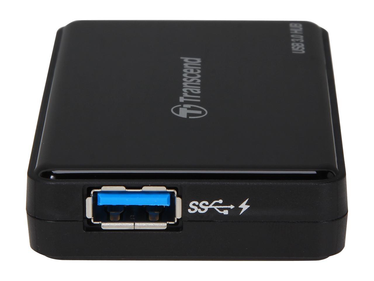 Transcend 4-port USB 3.0 Hub w/ Power Adapter model # TSHUB3K, Supports IOS Fast Charging