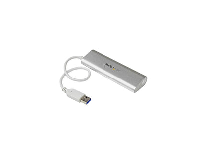 StarTech.com ST43004UA 4 Port Portable USB 3.0 Hub with Built-in Cable - Aluminum and Compact USB Hub