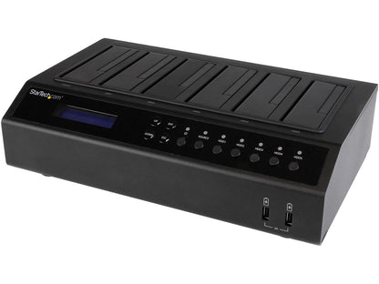 StarTech.com SATDOCK5U3ER USB 3.0 / eSATA 6-Bay SATA Hard Drive Duplicator Dock - 1:5 HDD / SSD Cloner and Eraser - 2.5/3.5in HDD Docking Station
