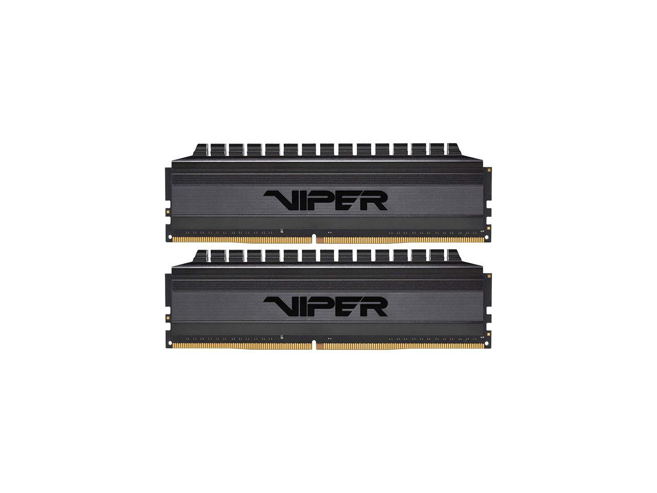 Patriot Viper 4 Blackout 16GB Kit (2 x 8GB) DDR4 3000MHz, CL16, AMD Compatible DIMM Memory PVB416G300C6K