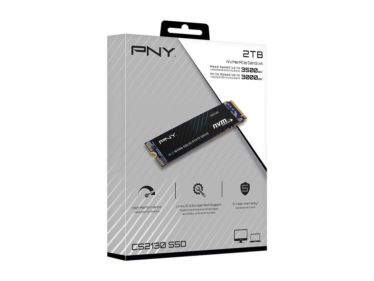 PNY CS2130 M.2 2280 2TB PCI-Express 3.0 x4, NVMe 1.3 3D NAND Internal Solid State Drive (SSD) M280CS2130-2TB-RB