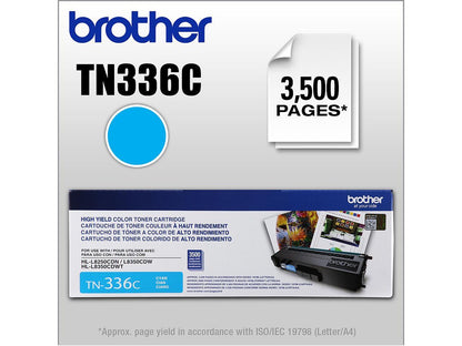 Brother TN336C High Yield Toner Cartridge - Cyan
