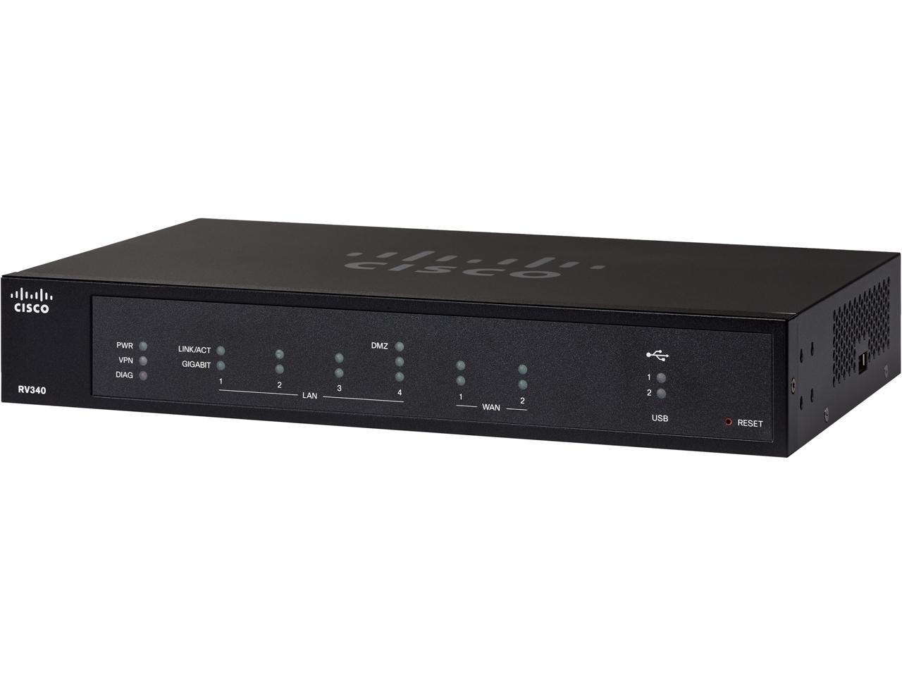 Cisco RV340 Router - 6 Ports - Management Port - SlotsGigabit Ethernet - Rack-mountable