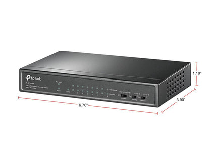 TP-Link 9-Port 10/100Mbps Desktop Switch with 8-Port PoE+ TLSF1009P