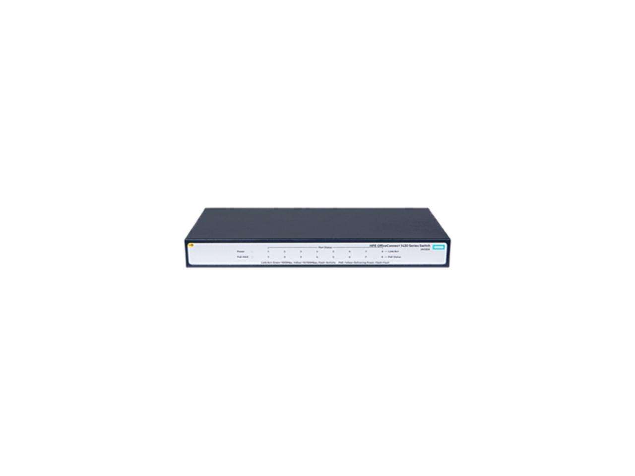 HPE OfficeConnect 1420 8-Port PoE Gigabit Ethernet Unmanaged Switch-8xGE. 8 Ports PoE (64W) (JH330A#ABA)