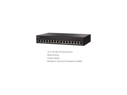 Cisco SG110-16 Ethernet Switch - 16 Ports - 1000Base-X - 2 Layer Supported