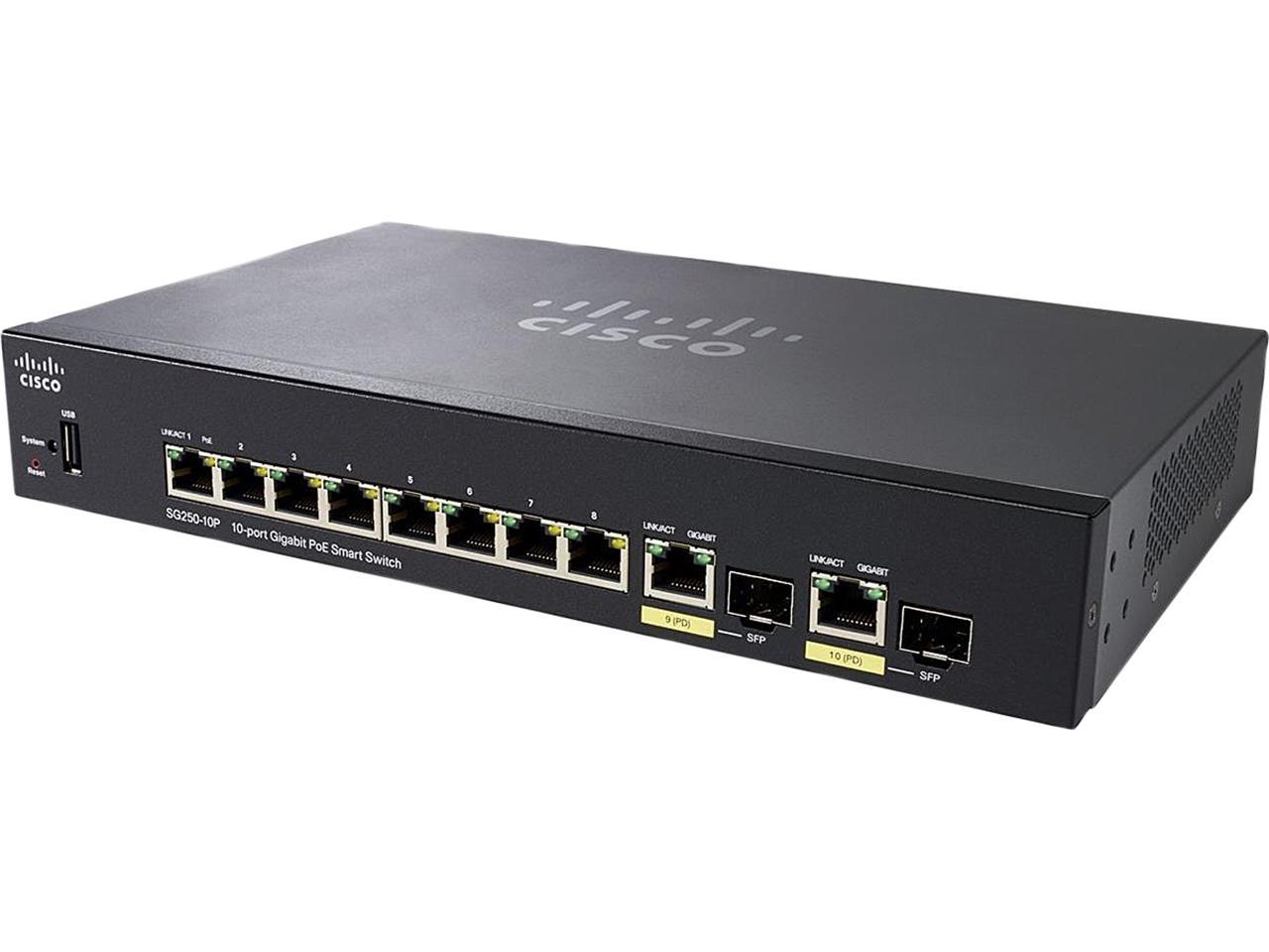 Cisco SG250-10P 10-Port Gigabit PoE Smart Switch