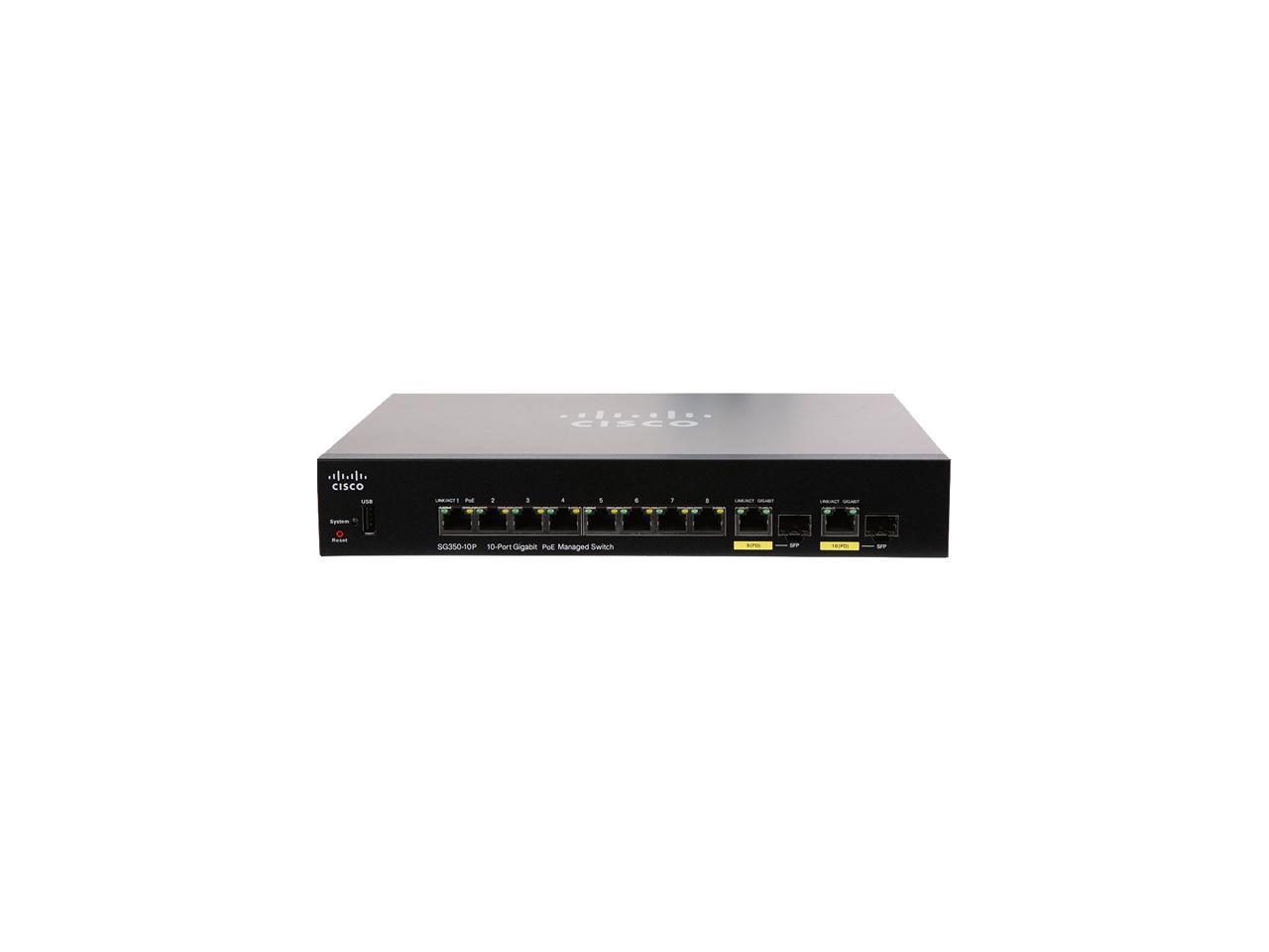 CISCO SYSTEMS SG350-10P-K9-NA SG350-10P 10-port GBT mng swt