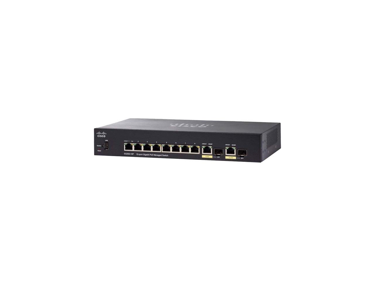 CISCO SYSTEMS SG350-10-K9-NA SG350-10 10-prt mgd switch