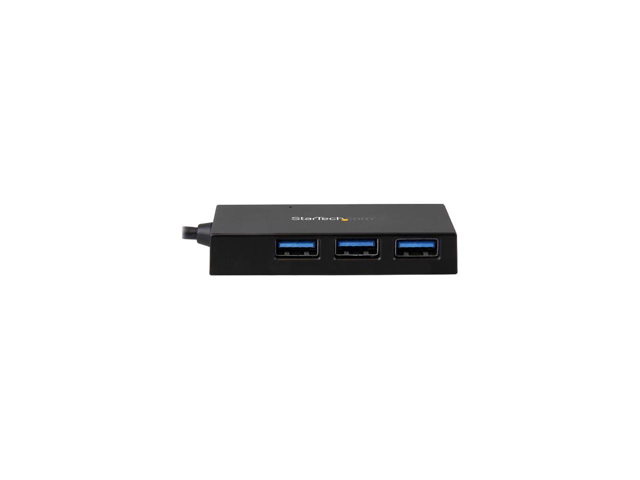 StarTech HB30C3A1CFB StarTech.com 4 Port USB 3.0 Hub - USB-C to 1x USB-C and 3x USB-A - Portable USB-C Hub - USB Type-C Hub - USB Type C - External - 4 USB Port(s) - 4 USB 3.1 Port(s)