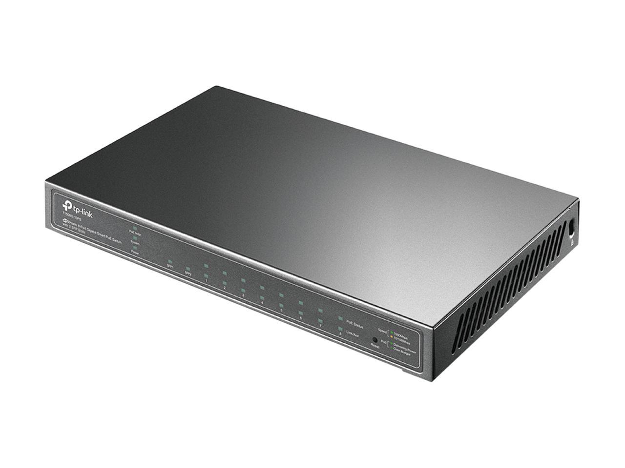 TP-Link T1500G-10PS JetStream 8-Port Gigabit Smart PoE Switch with 2 SFP Slots