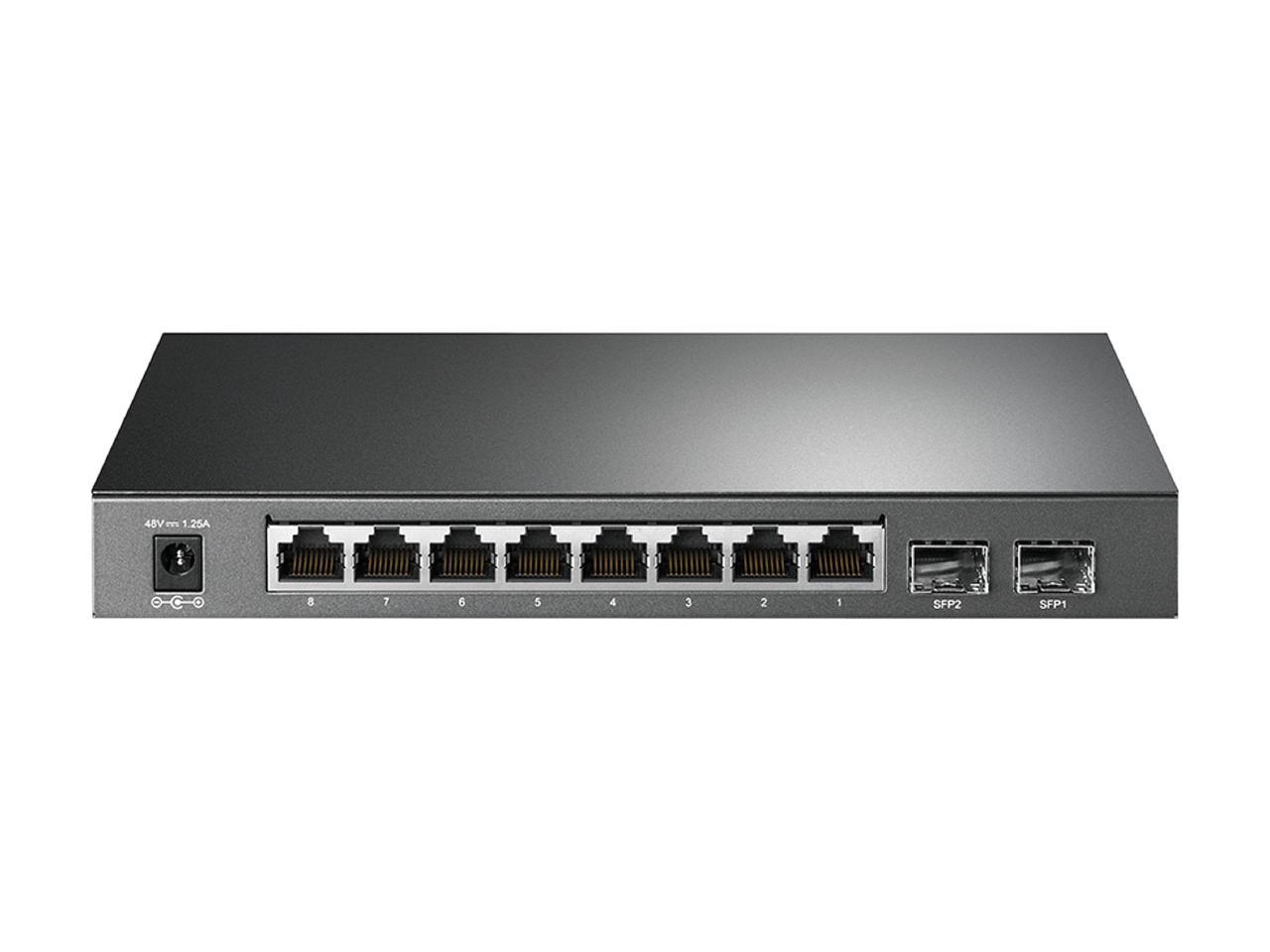 TP-Link T1500G-10PS JetStream 8-Port Gigabit Smart PoE Switch with 2 SFP Slots
