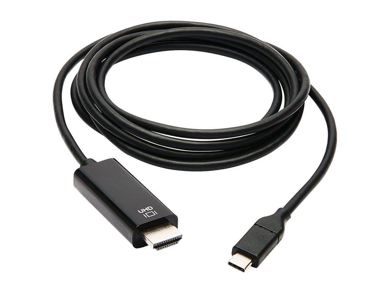 Tripp Lite U444-006-H4K6BE USB-C to HDMI Adapter, M/M, Black, 6 ft. - 5.91 ft HDMI/Thunderbolt 3 A/V Cable for Smartphone, Projector, Chromebook, Notebook, Monitor, Tablet, Audio/Video Device, MacBook