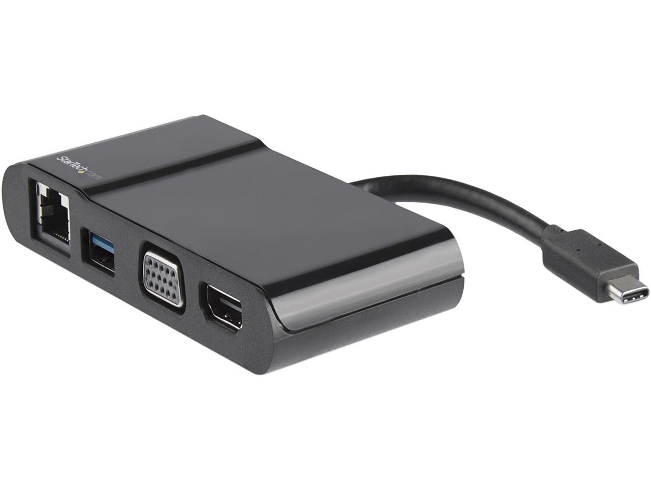 StarTech.com SUSB-C Multiport Adapter USB-C Travel Dock with 4K HDMI or 1080p VGA - Gigabit Ethernet, 5Gbps USB-A 3.0 - USB-C Digital AV Adapter Converter - USB Type-C/Thunderbolt 3 Laptop (DKT30CHV)