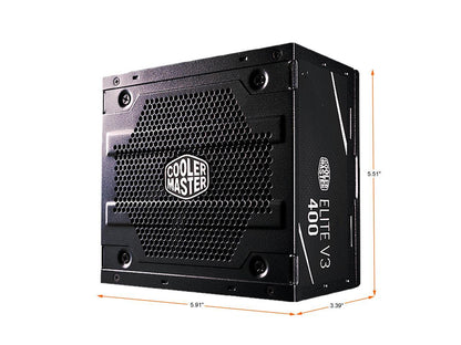 Cooler Master Elite V3 400W Intel ATX 12V V2.31 Power Supply with quiet 120mm Fan