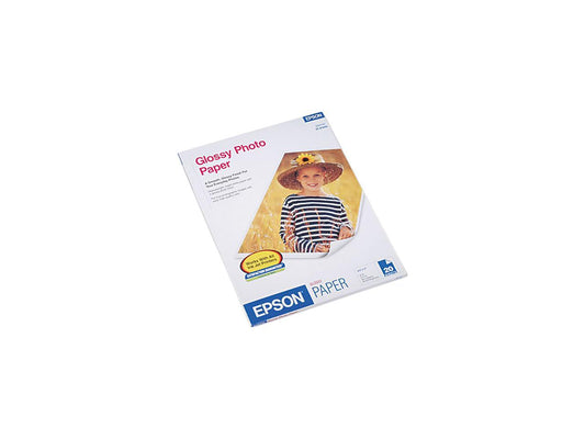 Epson S041141 Photo Paper For Inkjet Print - Letter - 8.50" x 11" - Glossy - 92 Brightness - 20 / Pack - White