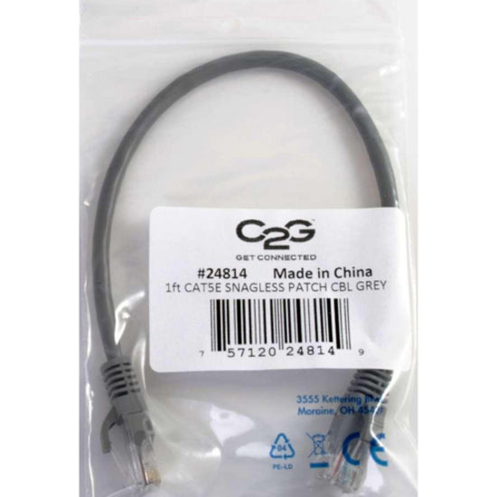 C2G 7ft Cat5e Ethernet Cable - Snagless Unshielded (UTP) - Gray