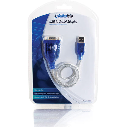 C2G 1.5ft USB to DB9 Serial Cable - RS232 Adapter Cable
