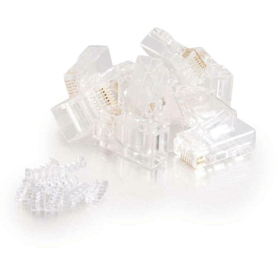 C2G RJ45 Cat5E Modular Plug (with Load Bar) for Round Solid/Stranded Cable - 25pk