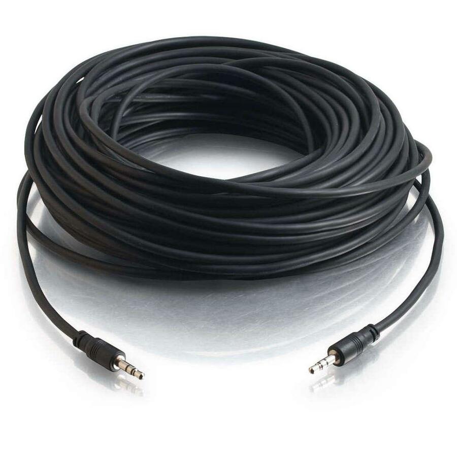 C2G 75ft 3.5mm Stereo Audio Cable With Low Profile Connectors M/M - In-Wall CMG-Rated