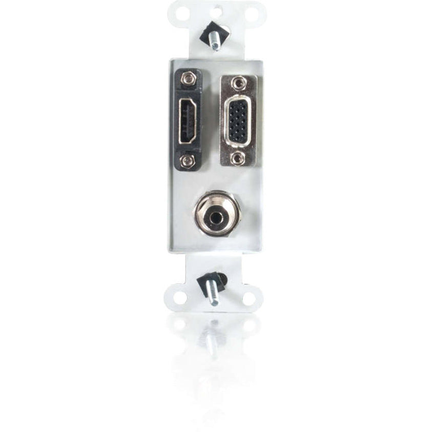 C2G HDMI, VGA and 3.5mm Audio Pass Through Wall Plate - White