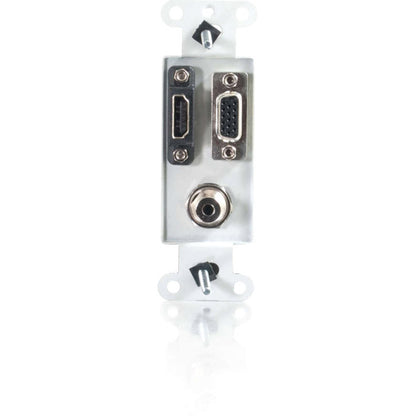 C2G HDMI, VGA and 3.5mm Audio Pass Through Wall Plate - White