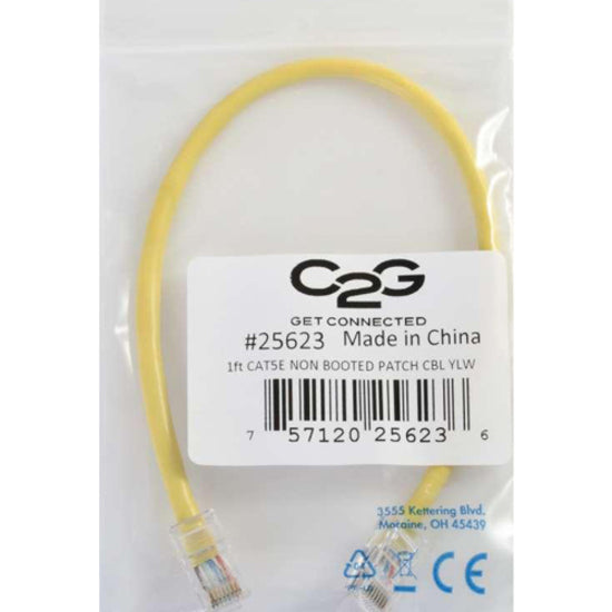 C2G-10ft Cat5e Non-Booted Unshielded (UTP) Network Patch Cable - Yellow