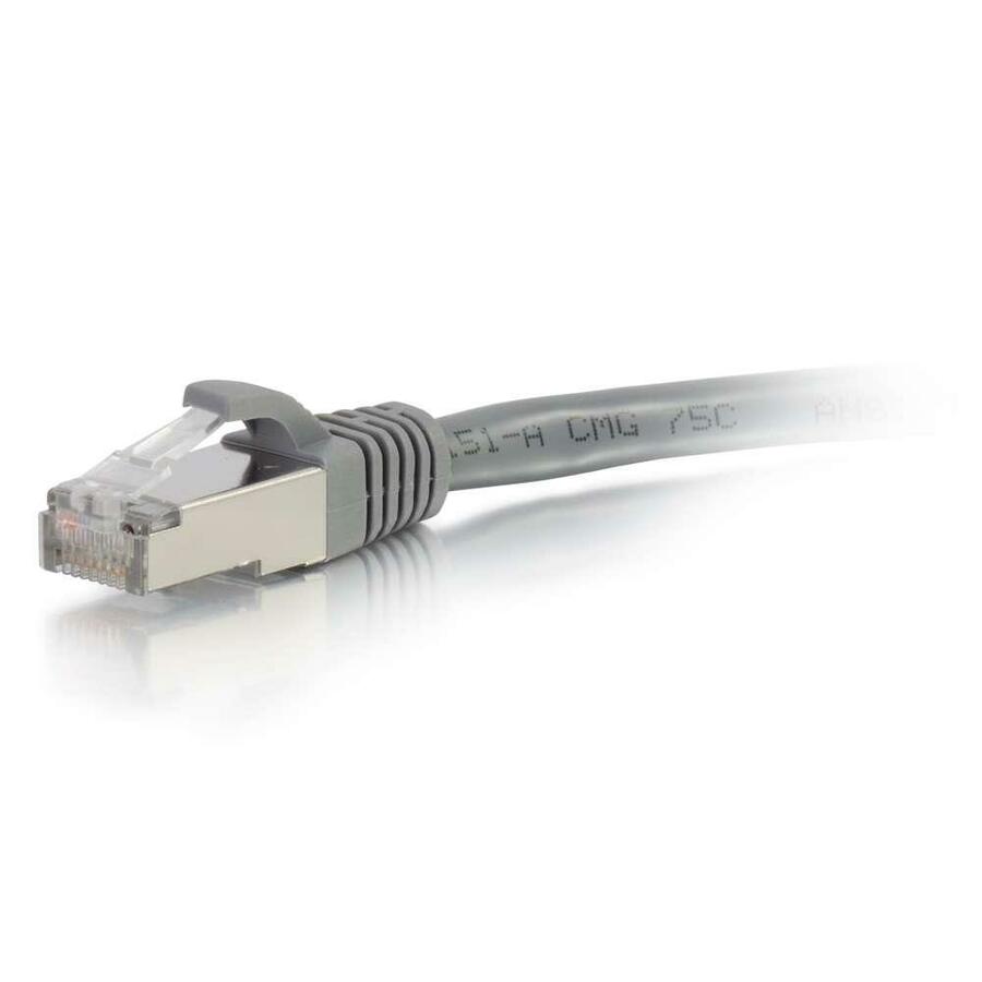C2G-15ft Cat6 Snagless Shielded (STP) Network Patch Cable - Gray