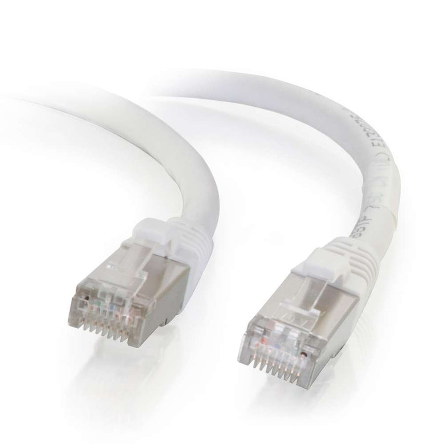 C2G-14ft Cat6 Snagless Shielded (STP) Network Patch Cable - White