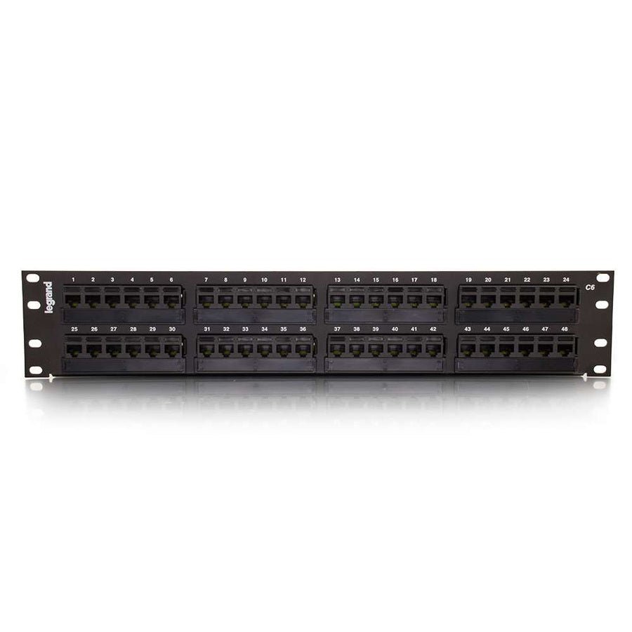C2G 48-Port Cat6 110-Type Patch Panel - 2U Rackmount - 48 Ports