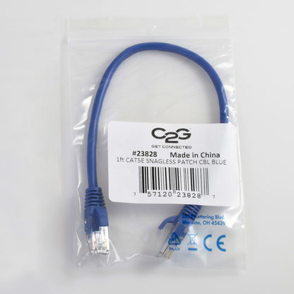 C2G 1ft Cat5e Ethernet Cable - Snagless Unshielded (UTP) - Blue