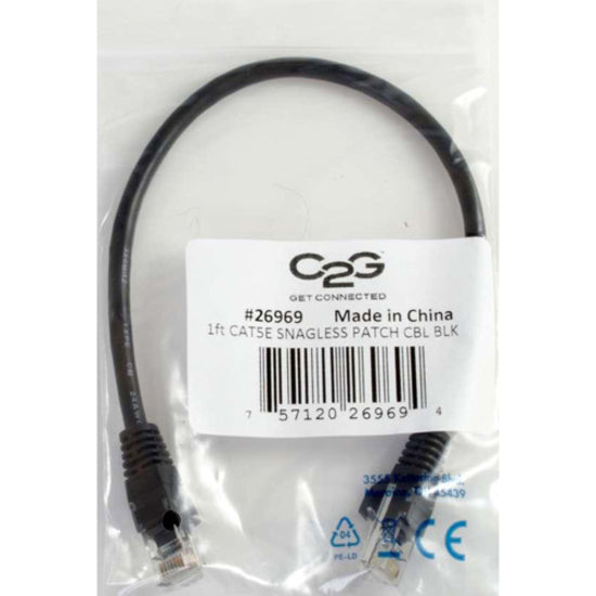C2G-75ft Cat5e Snagless Unshielded (UTP) Network Patch Cable - Black
