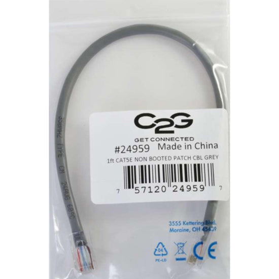 C2G-35ft Cat5e Non-Booted Unshielded (UTP) Network Patch Cable - Gray