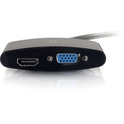 C2G 8in Mini DisplayPort to 4K HDMI or VGA Adapter - Black