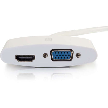 C2G 8in Mini DisplayPort to 4K HDMI or VGA Adapter - White