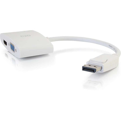 C2G 8in DisplayPort to 4K HDMI or VGA Adapter - White