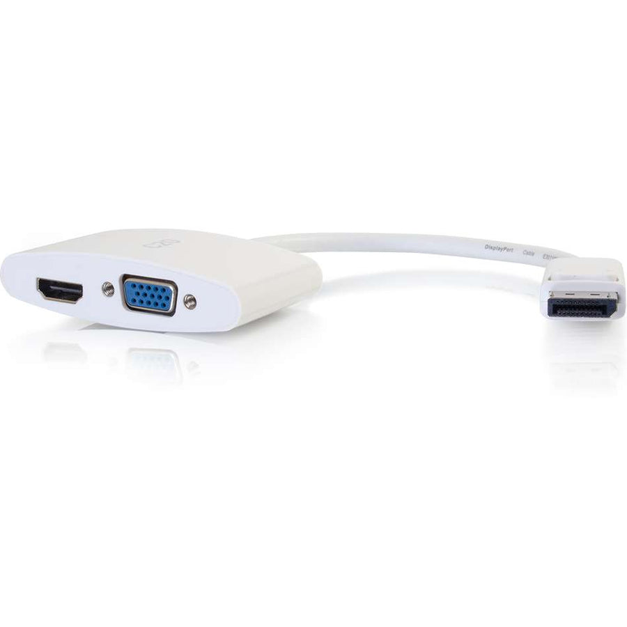 C2G 8in DisplayPort to 4K HDMI or VGA Adapter - White